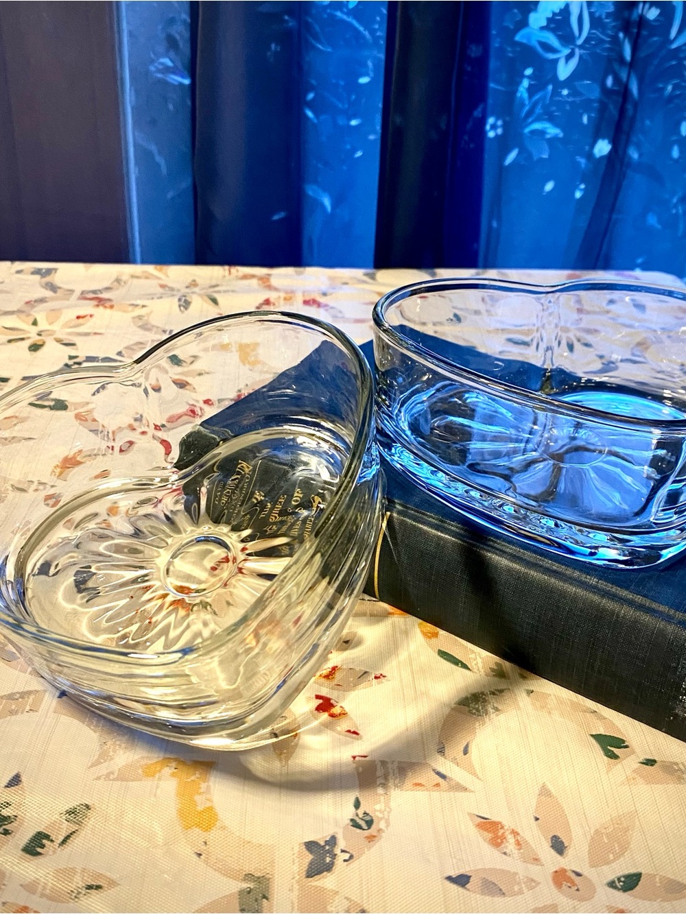 Vintage Libbey Heart-Shaped Glass Bowls - Set of 2 - Cottagecore/Grandmacore